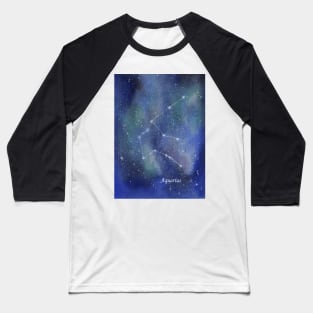Galaxy with Aquarius Zodiac Baseball T-Shirt